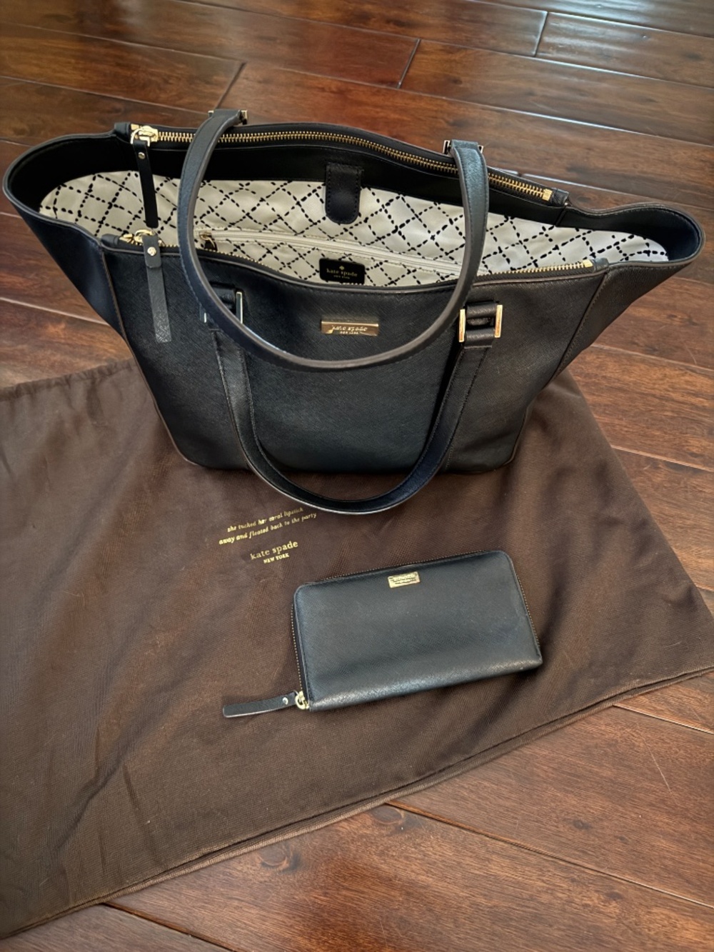 Kate Spade Large black Newberry Lane tote with matching wallet - Picture 10 of 11